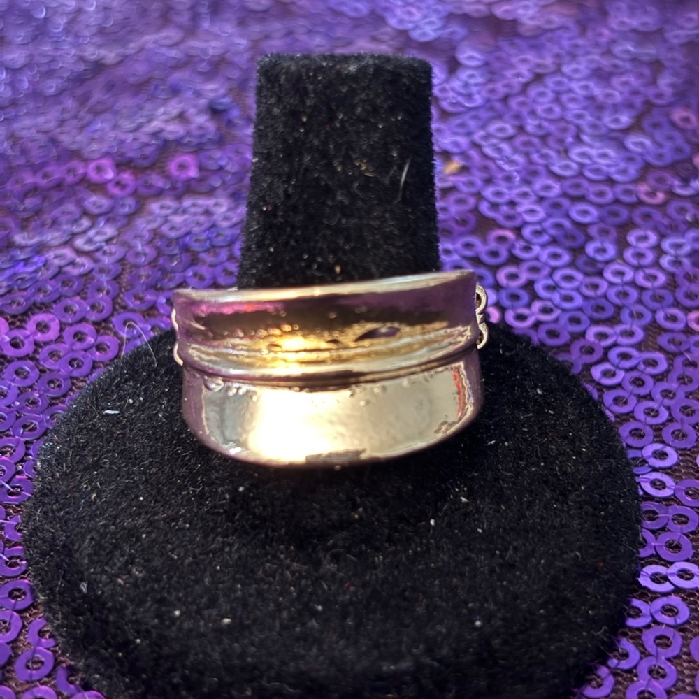 paparazzi Gold-Tone Wide Band Ring with Textured Accent